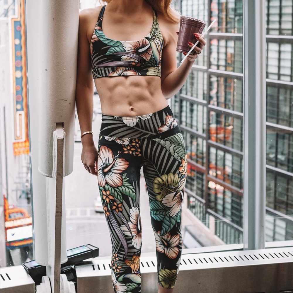 Eagle Rock Werkshop Floral Night Sports Bra XS